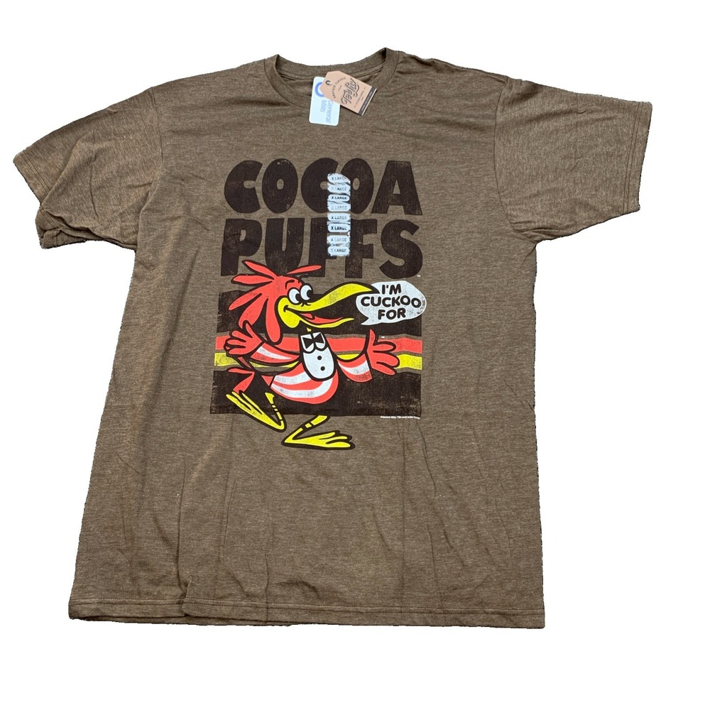 Tee Luv Cocoa Puffs Cereal T Shirt XL NWT Brown Retro Sonny Mascot Graphic Men